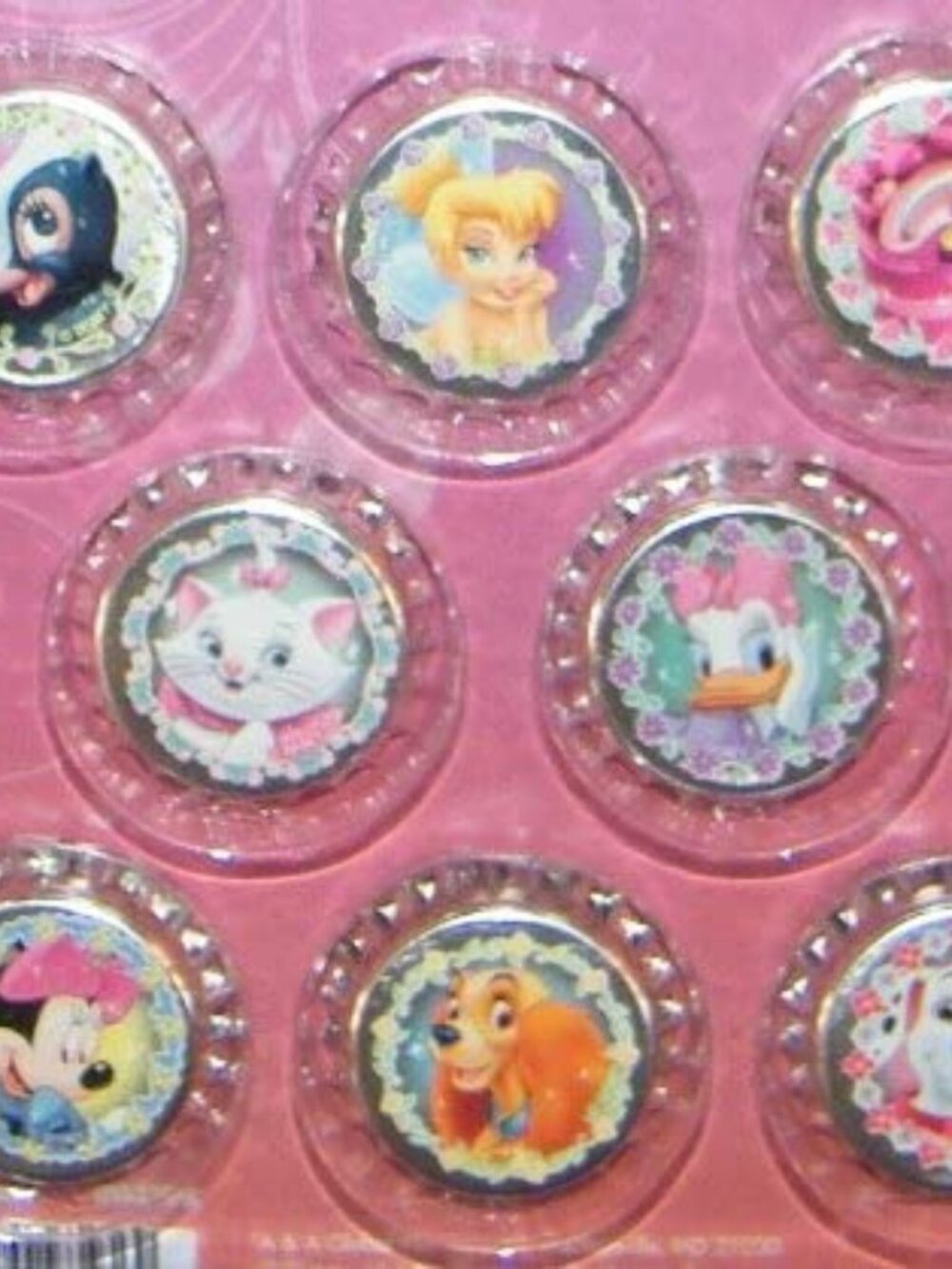 Disney Figure Character Sticky Bottle Cap 24 PCS